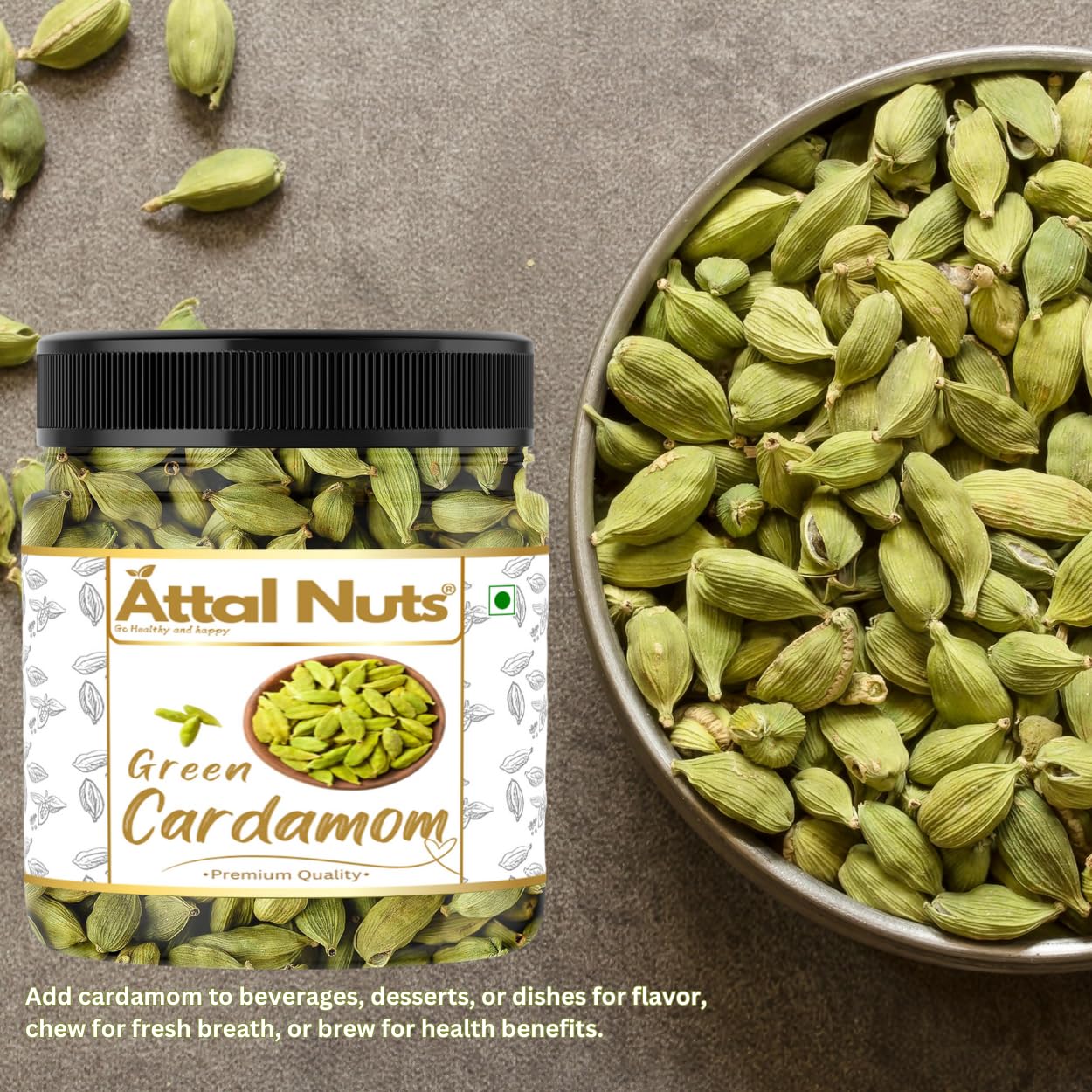 Cardamom Elaichi Whole Fresh &amp; Aromatic Spice Perfect for Cooking, Tea &amp; Sweets - 1 Kg - View 2